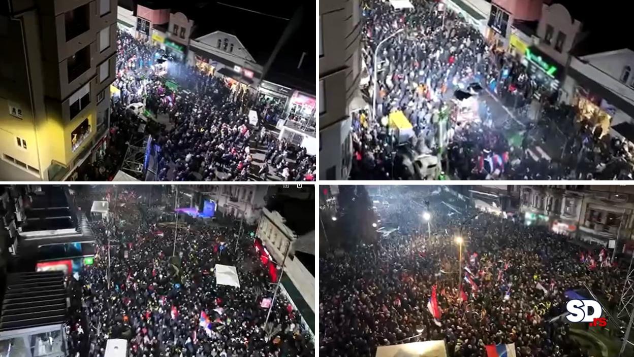 Više od 50.000 ljudi na skupu u Jagodini! Igla nema gde da padne - veličanstveni prizori iz drona (VIDEO)