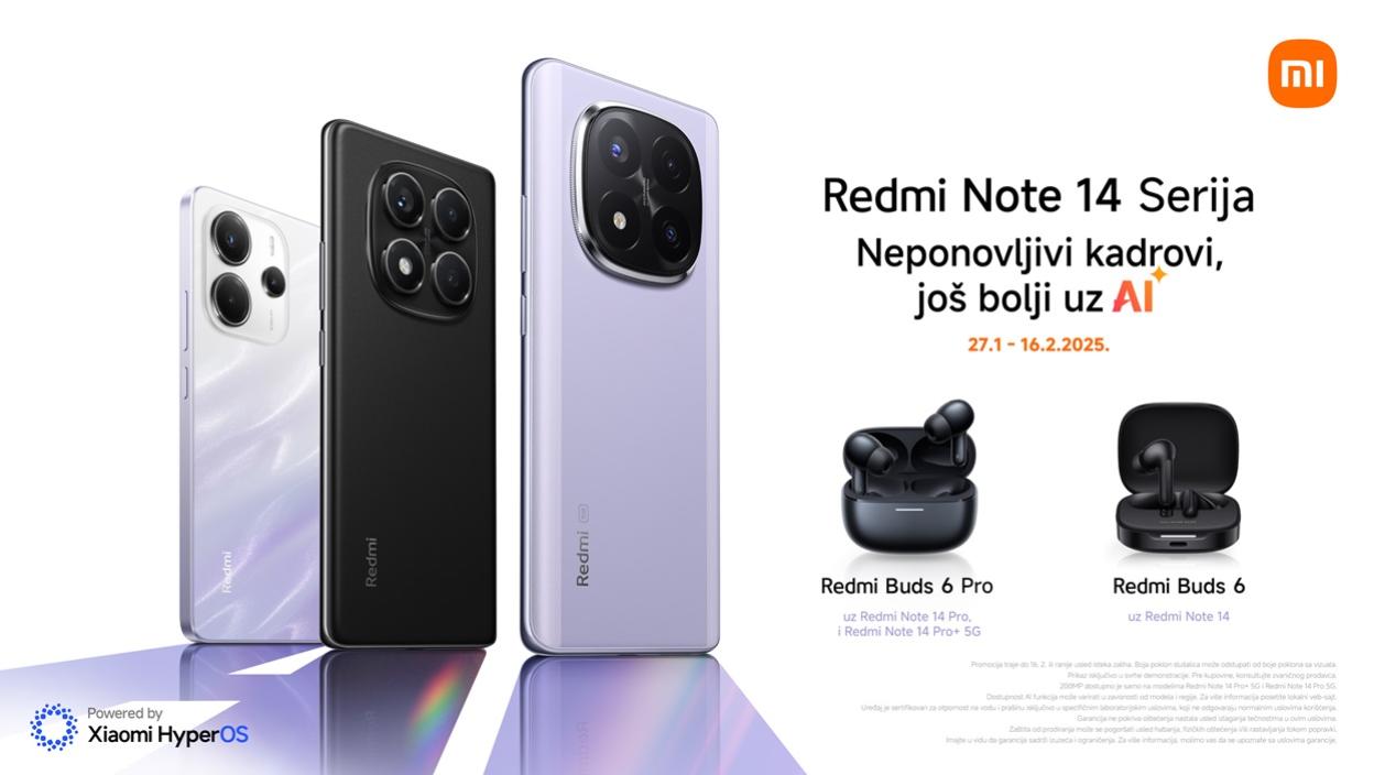 REDMI NOTE 14 SERIJA – UZ ODLIČNE TELEFONE IDU I ODLIČNI POKLONI