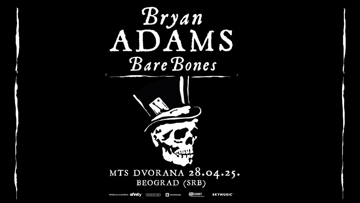 BRAJAN ADAMS i njegov “Bare Bones Show” PRVI PUT u Beogradu 28. aprila – Samo nekoliko gradova NA SVETU ima ovu čast